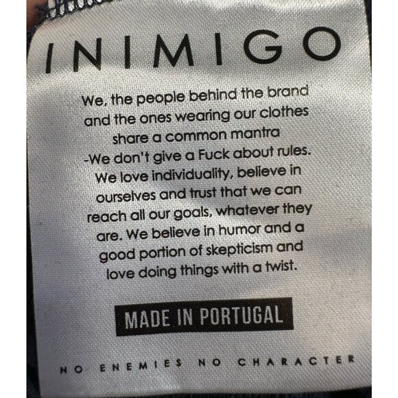 Inimigo Sweatshirt Mens Small Blue‎ Embroidered Heart Patch Crewneck Pullover - Picture 8 of 9